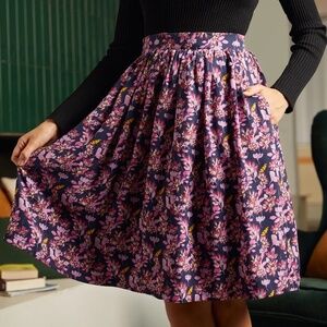 Modcloth More Than Charming Skirt in Midnight Bloom NWT